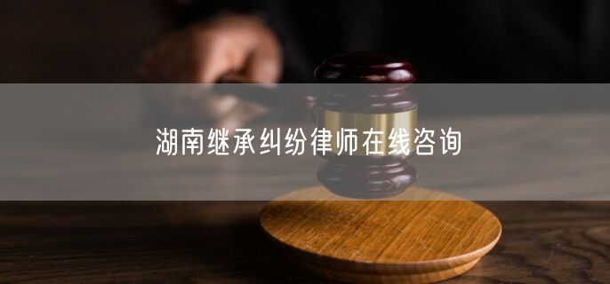 湖南继承纠纷律师在线咨询