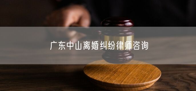 广东中山离婚纠纷律师咨询